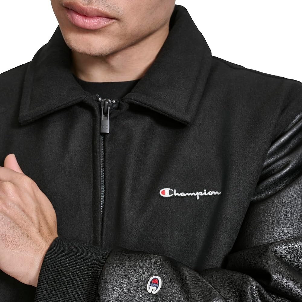 ジャケット・アウター BlackEyePatch x Champion Baseball Jacket Men's Champion® Letterman Varsity Bomber Jacket with Patches